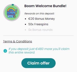 Boom Welcome Bundle €20 of meer Storten
