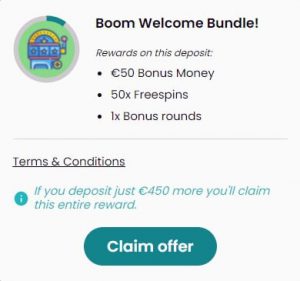 Boom Welcome Bundle €50 of meer Storten