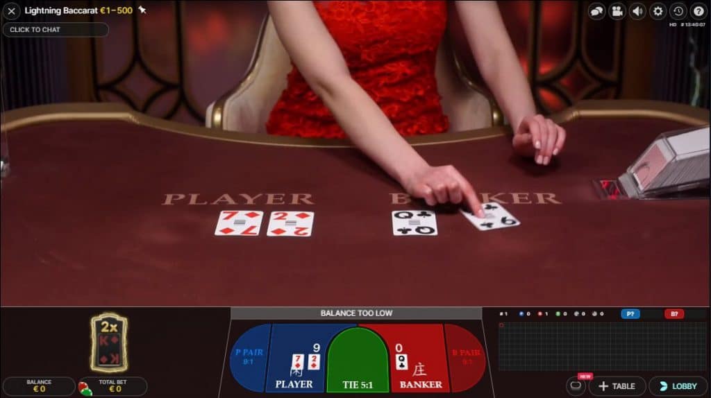 Online Lightning Baccarat Spel