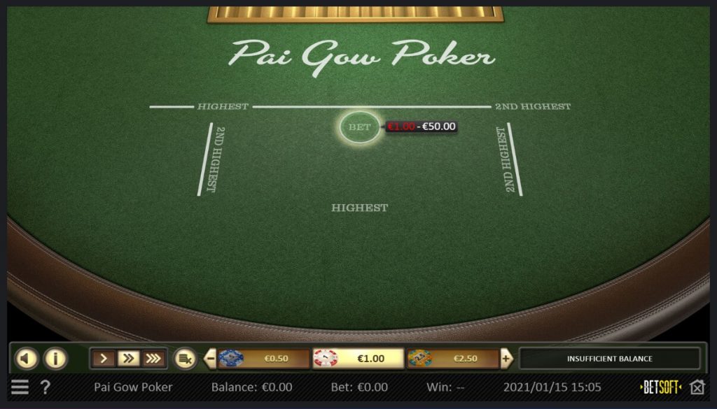 Online Pai Gow Poker