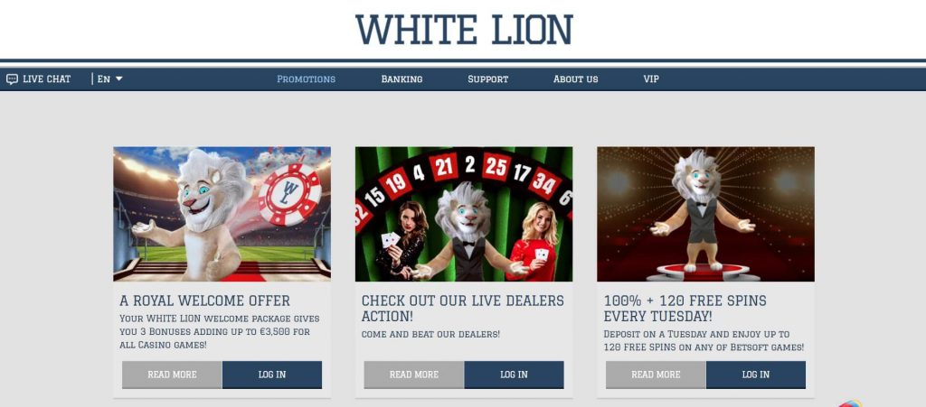 White Lion Casino Bonus