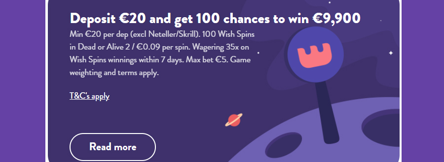 Wishmaker welkomstbonus