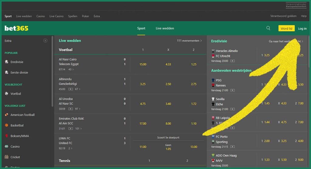 bet365-inloggen-inlogscherm