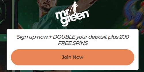 Als je direct een account registreert bij Mr Green krijg je 200 free spins extra