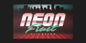 Neon Fruit Cityscape