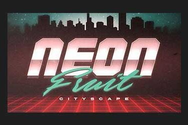 Neon Fruit Cityscape logo