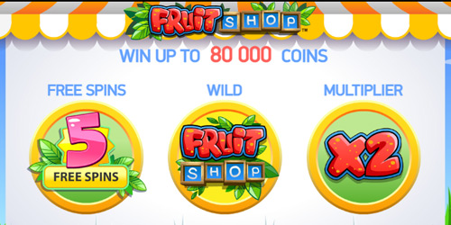 Bij Fruit Shop kan je zowel kans maken op free spins als op een multiplier