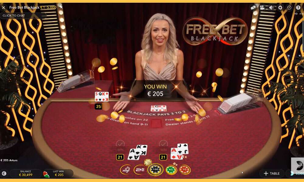 Free Bet Blackjack is een nieuw live spel uitgebracht door Evolution