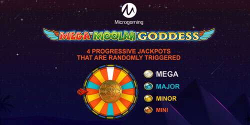 Mega Moolah Goddess heeft maar liefst 4 jackpots waar je kans op kunt maken.
