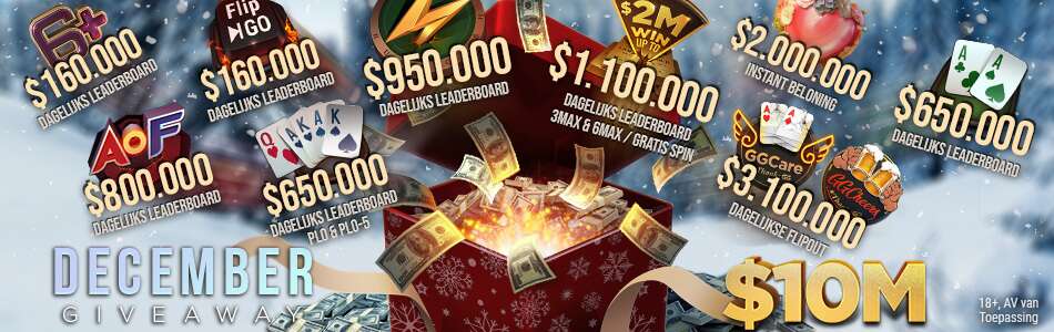 Bij GGpoker geven ze tot wel 10 miljone aan prijzen weg in 1 maand