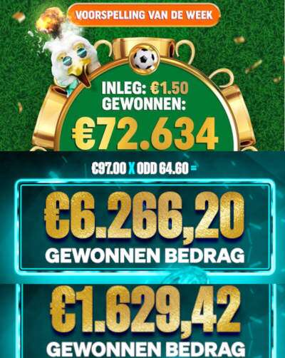 Hoge winst dit weekend bij de Nederlandse bookmakers