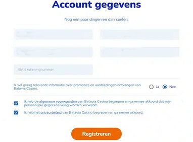 Stap 5 registratie batavia casino