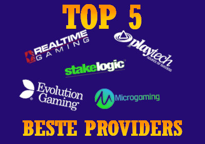 Hier vindt je een lijst van onze top 5 beste online casino software providers.