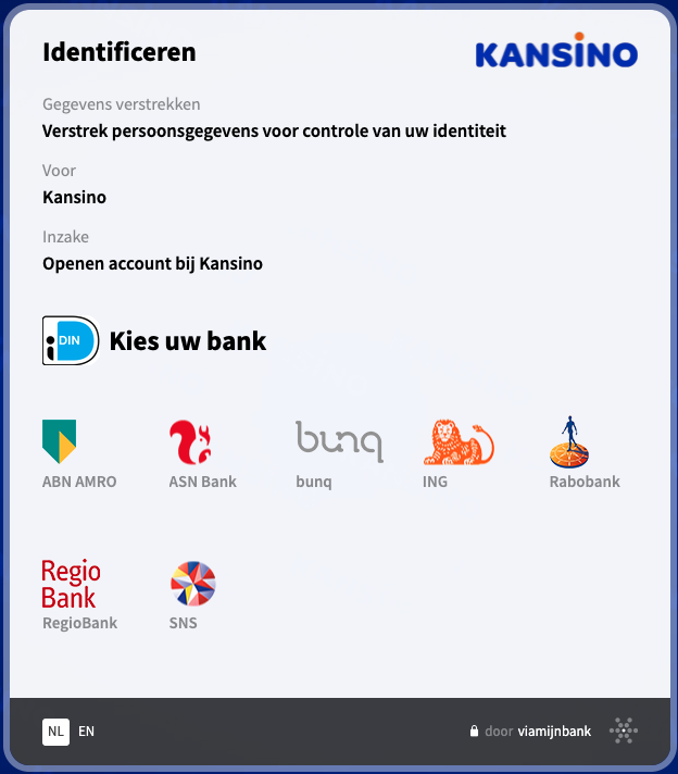 identificeren met bank