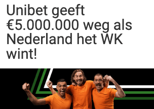 5 miljoen euro prijzenpot bij Unibet tijdens WK