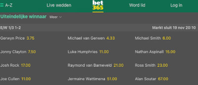 wedden of raymond van barneveld de winnaar van de grand slam word