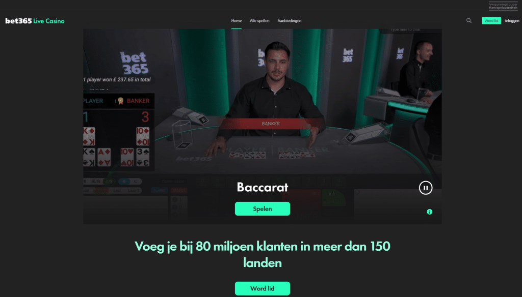 Bet365 live casino nederland