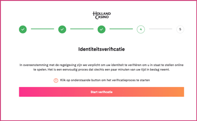 Holland Casino Registratie stap 5