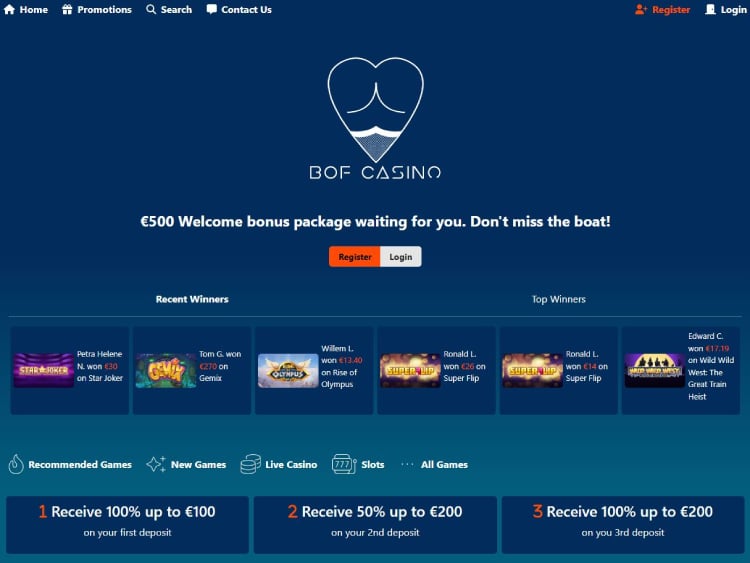 BofCasino – Veel live casinospellen en gokkasten