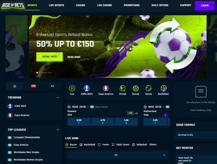 Rise of Bets sportsbook